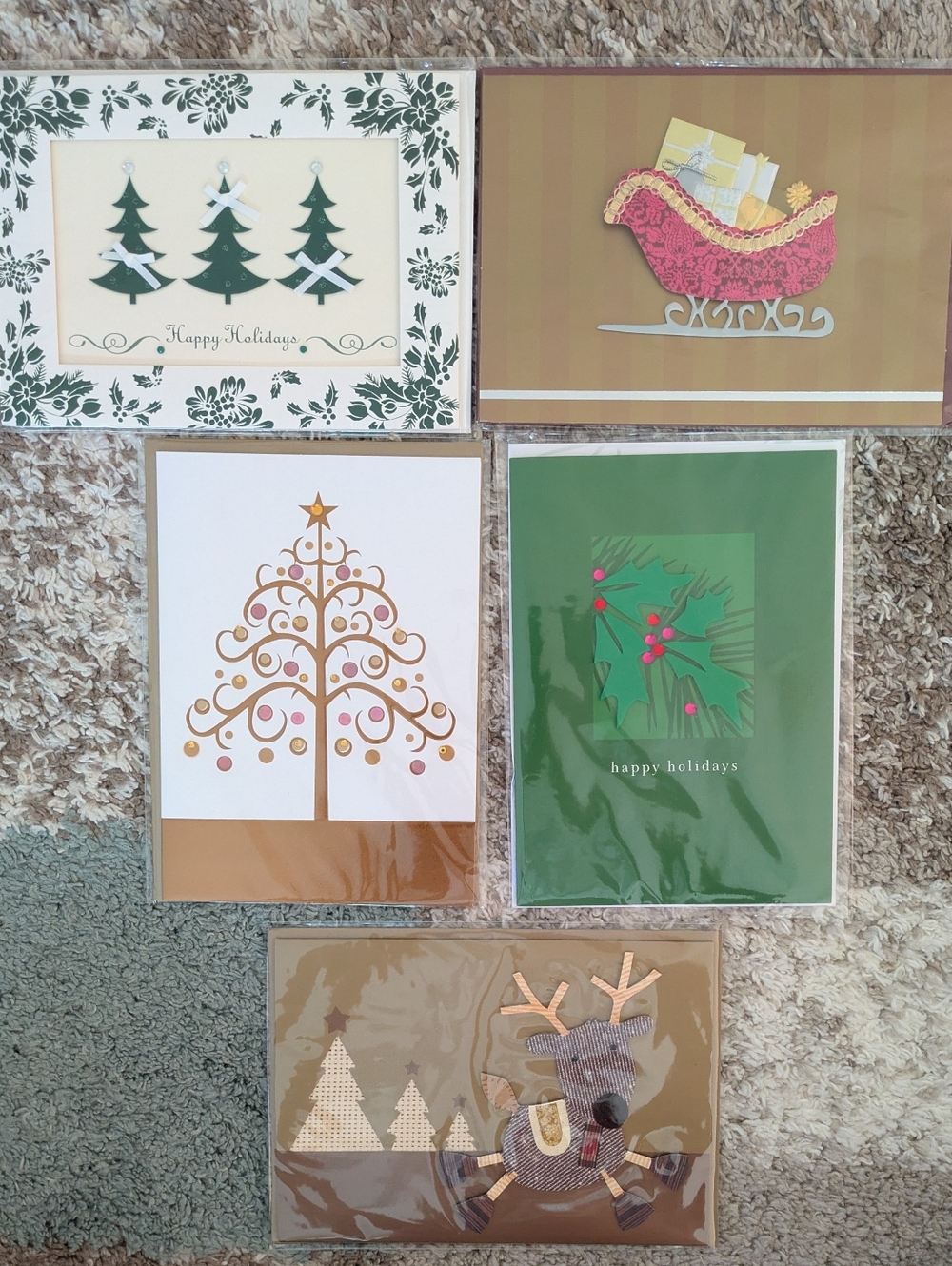 VHTF Beautiful Holiday Cards with Matching Envelopes Set of 6